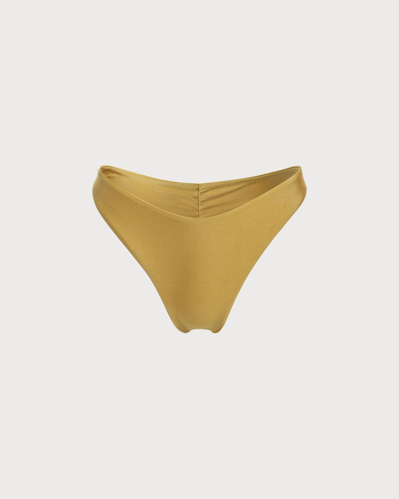 The Yellow Ruched Bikini Bottom Yellow Bikinis - RIHOAS