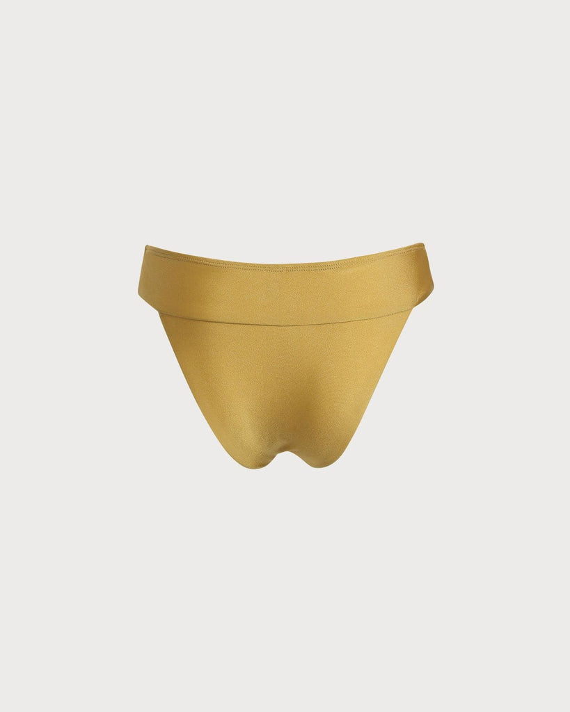The Yellow Solid Bikini Bottom Bikinis - RIHOAS